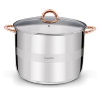 2X GARNEK Indukcja Stalowy WYSOKI Pokrywka DUŻY Konighoffer Faro Copper 21