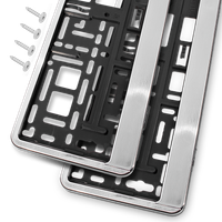 2x RAMKI POD TABLICĘ REJESTRACYJNĄ ALUMINIUM SZCZOTKOWANE KOMPLET RAMEK