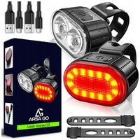 LAMPKA ROWEROWA PRZEDNIA I TYLNA LED MOCNA AKUMULATOROWA DO ROWERU ZESTAW