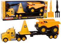 Zestaw Maszyn Budowlanych Ciężarówka Wywrotka Ruchome Żółty