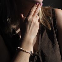 Bransoletka z Opalem Różowym i srebrem złoconym