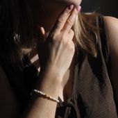 Bransoletka z Opalem Różowym i srebrem złoconym