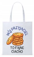 Dla Przyjaciela Na Prezent Torba Eco Biała Shopper Z Nadrukiem Ze Zdjęciem