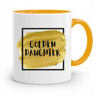 Kubek Żółty Prezent Dla Córki Golden Daughter Z Nadrukiem Ze Zdjęciem