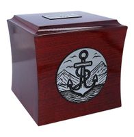 Urna z kotwicą na prochy dla żeglarza Urna kremacyjna z kotwicą / Plakietka
