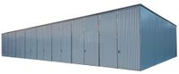 Hala blaszana 24x8m - 8x brama dwuskrzydłowa - biały - dach TS1180