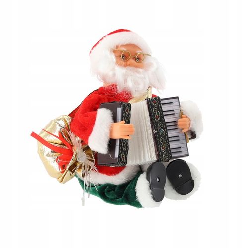 MIKOŁAJ Z AKORDEONEM - GRAJĄCY LED 25,5 CM OZDOBA BOŻONARODZENIOWA na Arena.pl