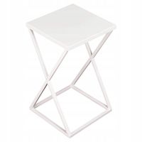 Nowoczesny KWIETNIK stojący metalowy STOJAK NA KWIATY loft 40 cm BIAŁY