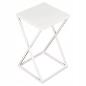 Nowoczesny KWIETNIK stojący metalowy STOJAK NA KWIATY loft 40 cm BIAŁY