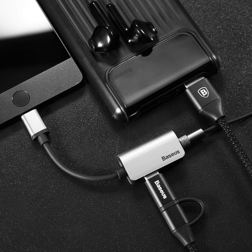 Baseus przejściówka adapter USB Type-C mini jack srebrny na Arena.pl