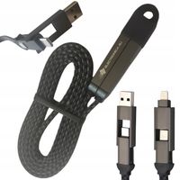 2X Kabel magnetyczny 4w1 do ładowania 100W 100cm USB C USB A Lightning