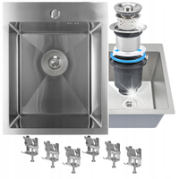 ZLEWOZMYWAK JEDNOKOMOROWY ZLEW KUCHENNY STALOWY NABLATOWY 40x50 INOX SYFON