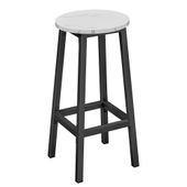 Taboret barowy loft marmur 65 cm okrągły taboret kuchenny stal czarne