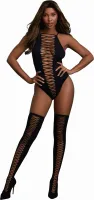 dreamgirl body z pończochami czarne uniwersalne kobiece