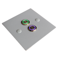 Przycisk podwójny dzwonka do domofonu wyjścia furtki bramy drzwi LED srebrn