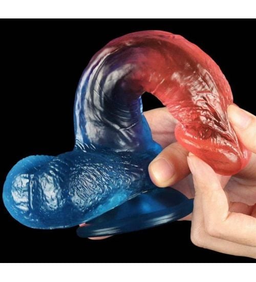 Dwubarwne realistyczne dildo zdjęcie 2
