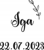 Naklejka na ściankę Chrzest Urodziny Imię i data