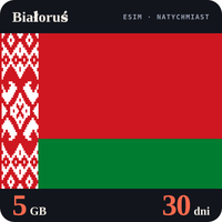 Karta eSIM Internet Białoruś 5 GB na 30 dni - bez rejestracji