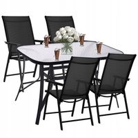 MEBLE OGRODOWE ZESTAW MEBLI OGRODOWYCH STÓŁ +4 KRZESŁA NA TARAS BALKON DUŻY