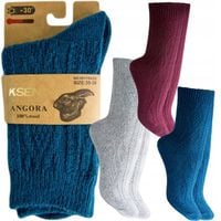 3 x SKARPETY skarpetki DAMSKIE ciepłe WEŁNIANE naturalne ANGORA 35-38