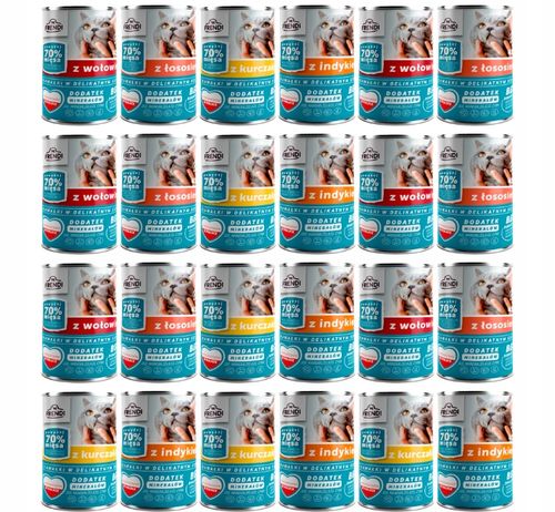 FRENDI kawałki w sosie MIX SMAKÓW karma mokra dla kota 70% MIĘSA 24x400g na Arena.pl