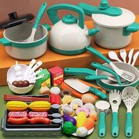 Zestaw dziecięcych akcesoriów kuchennych 62el ZIELONY (W087)