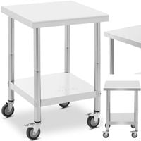 stół blat roboczy na kółkach 2 poziomy 60 x 60 cm stal do 120 kg