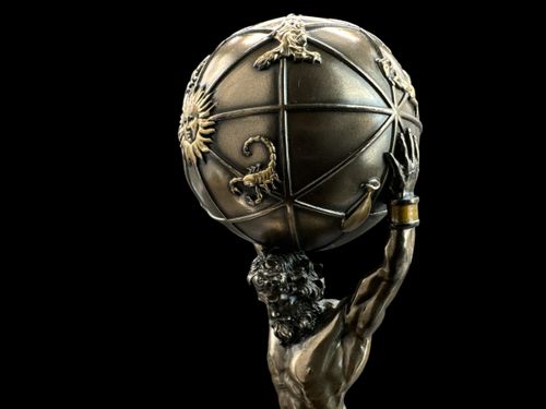 Figurka Rzeźba Statuetka GRECKI TYTAN ATLAS TRZYMAJĄCY ZIEMIĘ WU78109A4 na Arena.pl