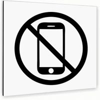 Tabliczka DIBOND ZAKAZ UŻYWANIA TELEFONÓW BIAŁA Tablica nierdzewna