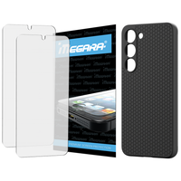 folia do samsung galaxy s23 ochronna + etui silikonowe czarne tpu