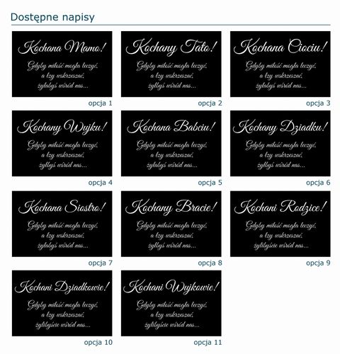 SZKLANA PODSTAWKA POD ZNICZE 50 WZORÓW Z DEDYKACJĄ 40x30cm na Arena.pl