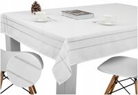 NAKRYCIE STOŁU obrus BIAŁY ZE SREBREM 120x160 świąteczny bożonarodzeniowy