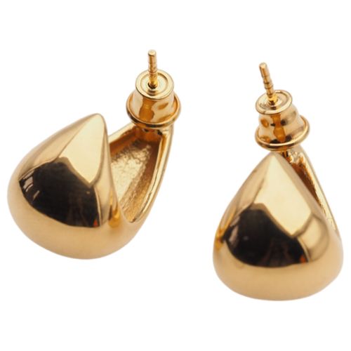 Kolczyki sztyfty krople - srebro złocone na Arena.pl