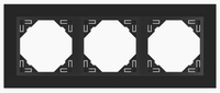 Efapel Logus90 crystal ramka 3-krotna, czarne szkło/czarny 90930 TEP