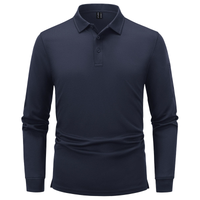 Koszulka Polo Męska Długi Rękaw Taktyczna Wojskowa Granatowa UV Oddych L