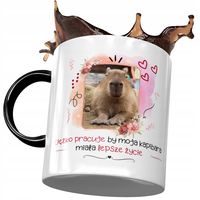 Kubek Czarny Kapibara Na Urodziny Imieniny Prezent Z Nadrukiem Ze Zdjęciem