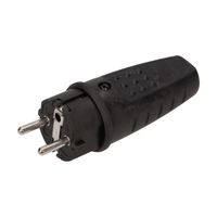 WTYCZKA GUMOWA, PROSTA IP44 Z UZIEMIENIEM, CZARNA - ON-AE-1315
