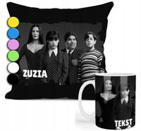 ZESTAW: KUBEK + POSZEWKA - WEDNESDAY ADDAMS - PREZENT WIELE WZORÓW + IMIĘ