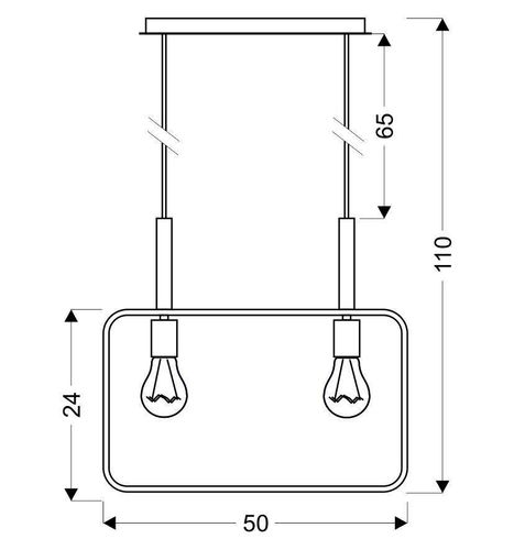 Frame zwis 2x60W E27 czarny na Arena.pl
