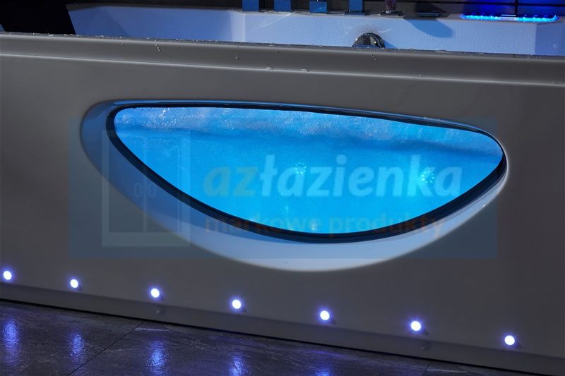 PROSTOKĄTNA WANNA Z HYDROMASAŻEM 180x80 SZYBA NEW! GRZAŁKA zdjęcie 15