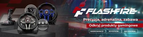 F107 FLASHFIRE - Kierownica 900° PC/PS4/PS5/XBOX z LED + 3 pedały, 6 biegów na Arena.pl