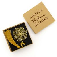 Zakładka do Książki Koniczyna w Pudełku z Nadrukiem PREZENT DLA BABCI