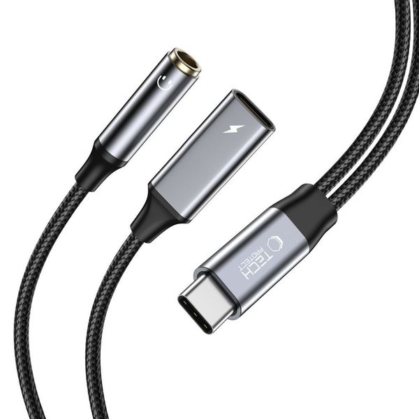 Adapter USB-C Tech-Protect UltraBoost DO Mini Jack 3.5mm Audio Aluminium PD zdjęcie 1