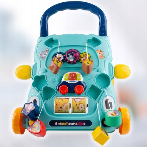CHODZIK PCHACZ AUTKO ZABAWKA EDUKACYJNA INTERKATYWNA SORTER RUCHOME KLOCKI na Arena.pl