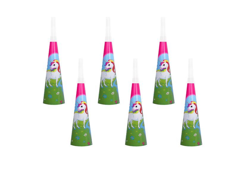 Trąbki imprezowe, Jednorożec, 6 szt. zdjęcie 1