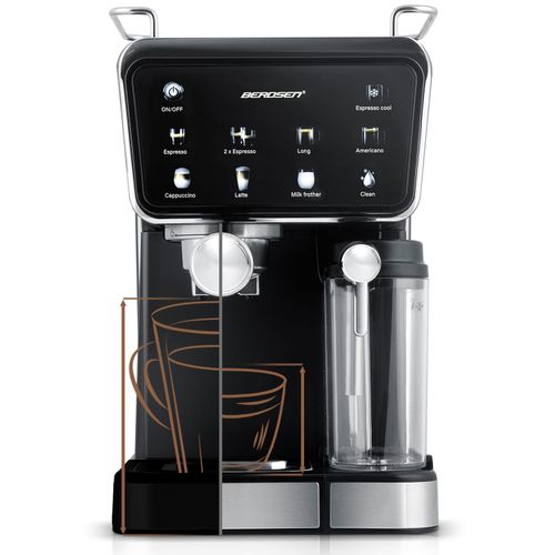 Ekspres do kawy kolbowy spieniacz do mleka 20 bar Berdsen BD-773 czarny na Arena.pl