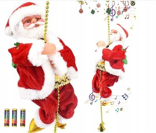 MIKOŁAJ PNĄCY SIĘ NA LINIE 100cm WSPINAJĄCY SIĘ MIKOŁAJ MELODIE ŚWIATEŁKA na Arena.pl