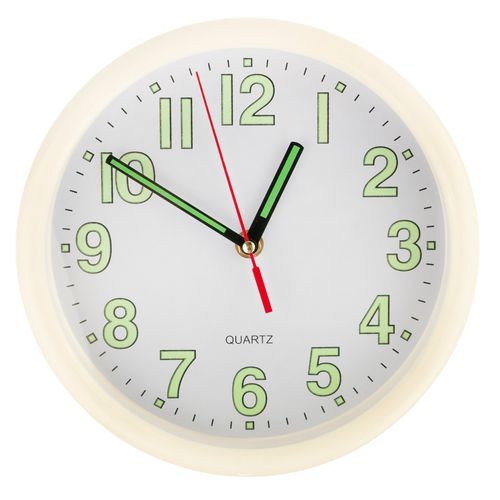 TG48015-1 ZEGAR FLUORESCENCYJNY ŚWIECĄCY W CIEMNOŚCI ŚCIENNY BIALY na Arena.pl