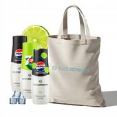 Zestaw Syrop SodaStream Pepsi Zero, 7Up Free, Pepsi Lime 3x440ml + Torba