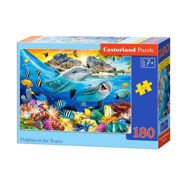 Puzzle 180 el. dolphins tropic zdjęcie 1